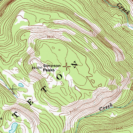 Topographic Map of Simpson Peaks, WY