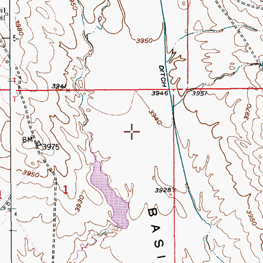 Topographic Map of Sixmile Basin, WY