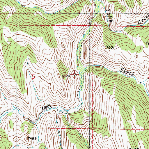 Topographic Map of Sixth Creek, WY