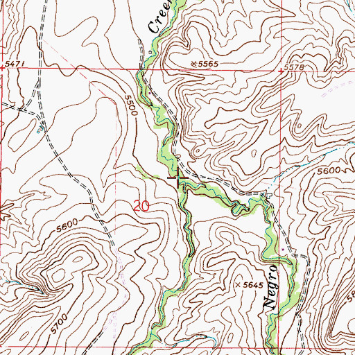 Topographic Map of Skeen Creek, WY