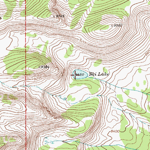 Topographic Map of Ski Lake, WY