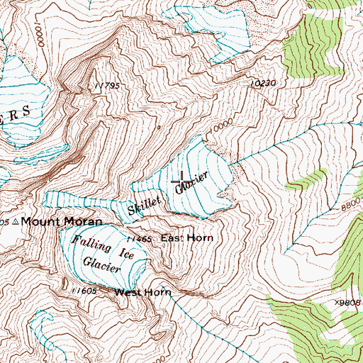 Topographic Map of Skillet Glacier, WY