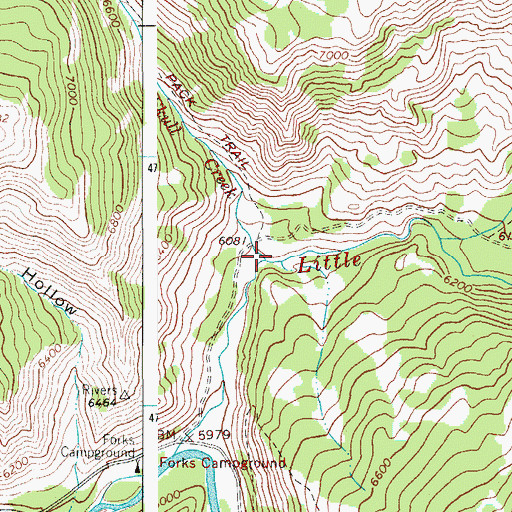 Topographic Map of Skull Creek, WY