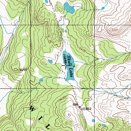 Topographic Map of Skull Lake, WY