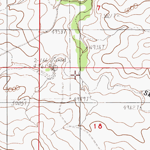 Topographic Map of Skunk Creek, WY