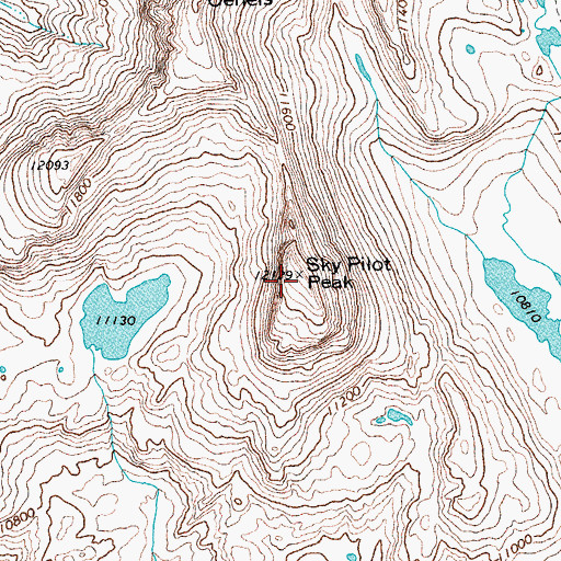 Topographic Map of Sky Pilot Peak, WY