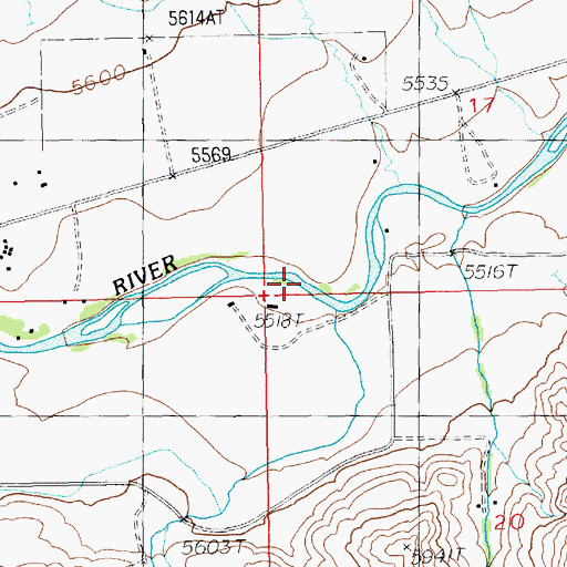Topographic Map of Slack Creek, WY