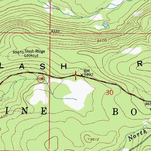 Topographic Map of Slash Ridge, WY