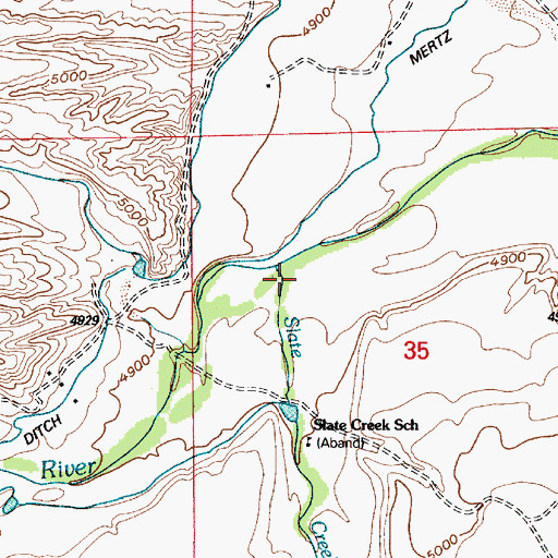 Topographic Map of Slate Creek, WY