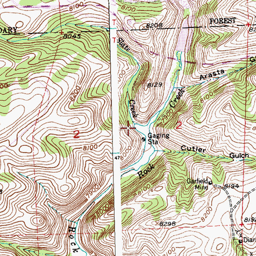 Topographic Map of Slate Creek, WY