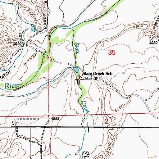 Topographic Map of Slate Creek School, WY