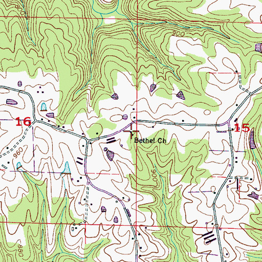 Topographic Map of Bethel Baptist Church, AL