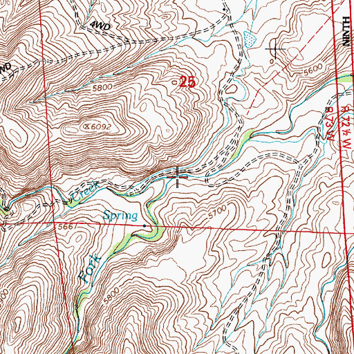 Topographic Map of Sled Creek, WY