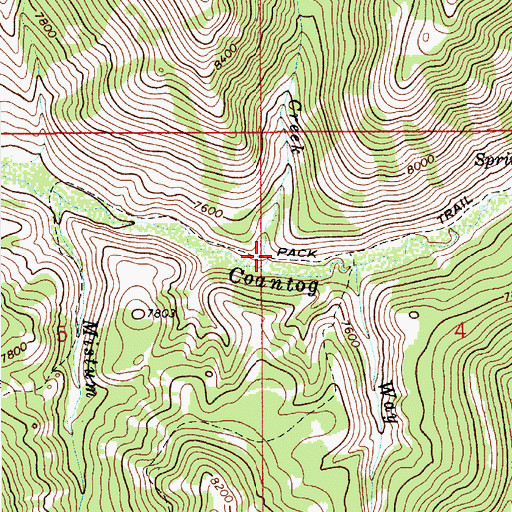 Topographic Map of Slide Creek, WY