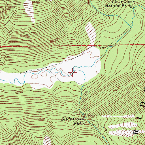 Topographic Map of Slide Creek, WY