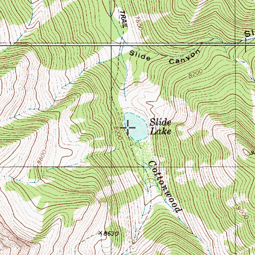 Topographic Map of Slide Lake, WY