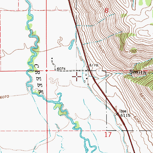 Topographic Map of Smith Canyon, WY
