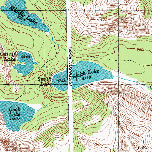 Topographic Map of Smith Lake, WY