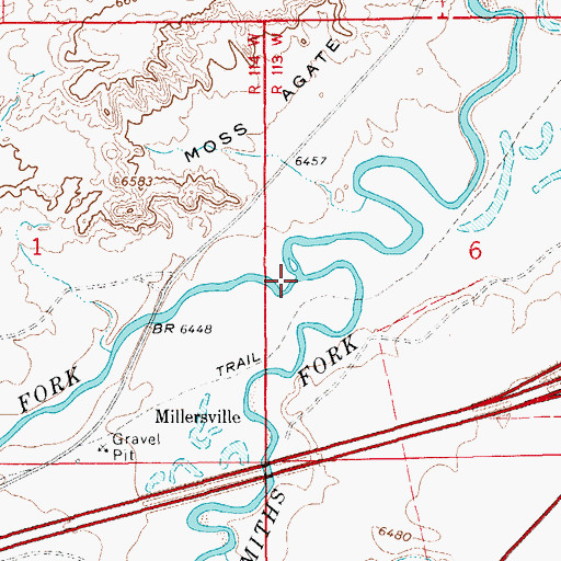 Topographic Map of Smiths Fork, WY