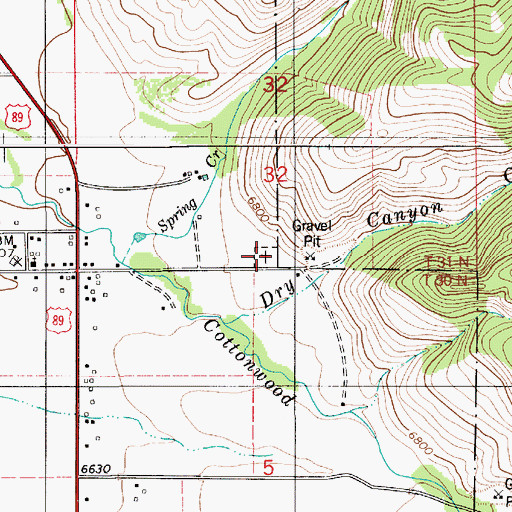 Topographic Map of Smoot Cemetery, WY