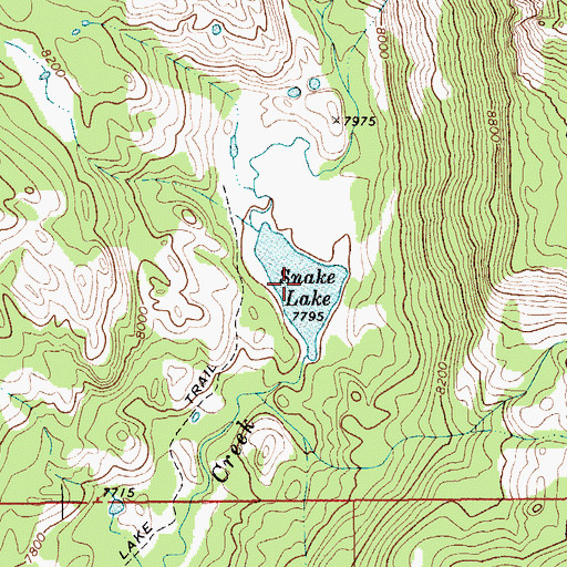 Topographic Map of Snake Lake, WY