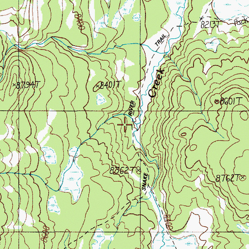Topographic Map of Snake River Trail, WY