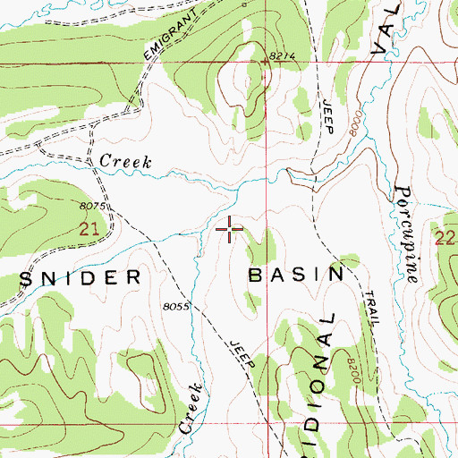 Topographic Map of Snyder Basin, WY
