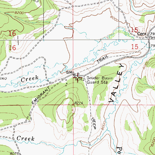 Topographic Map of Snyder Basin Guard Station, WY