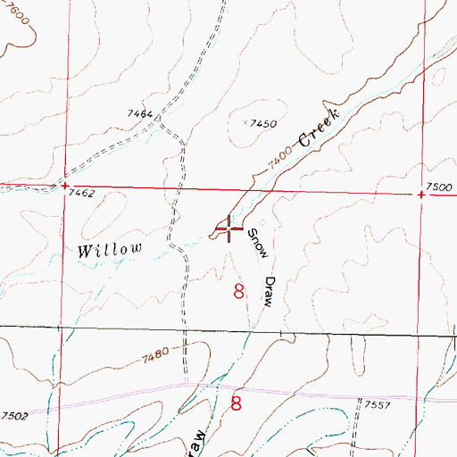 Topographic Map of Snow Draw, WY