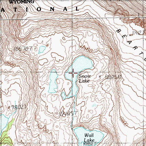 Topographic Map of Snow Lake, WY