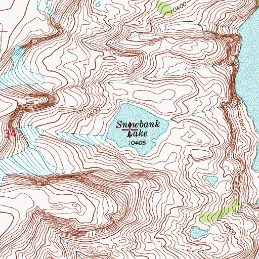 Topographic Map of Snowband Lake, WY