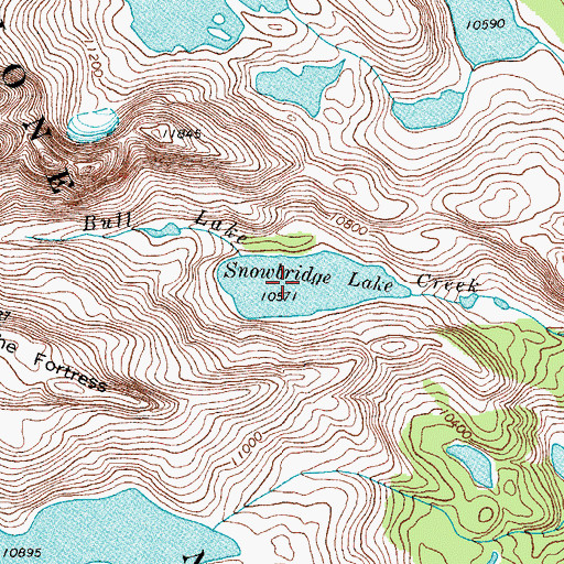 Topographic Map of Snowbridge Lake, WY