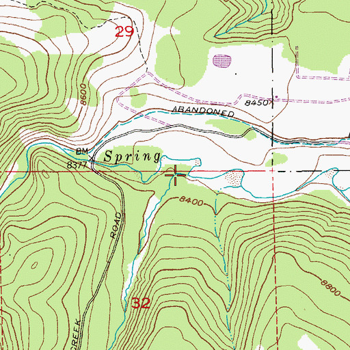 Topographic Map of Snowshoe Creek, WY