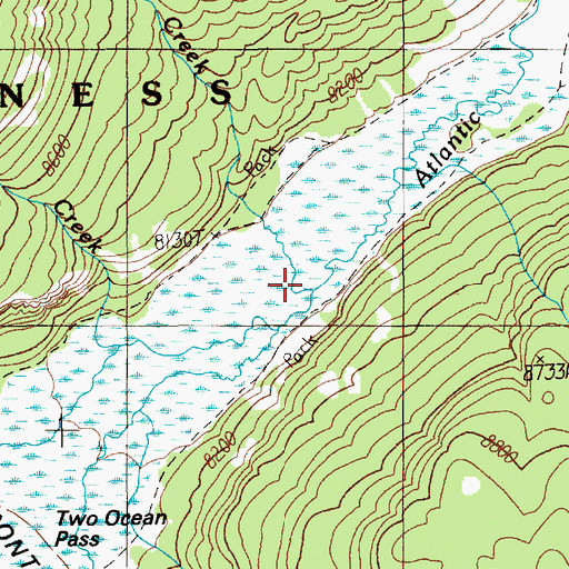 Topographic Map of Snowslide Creek, WY