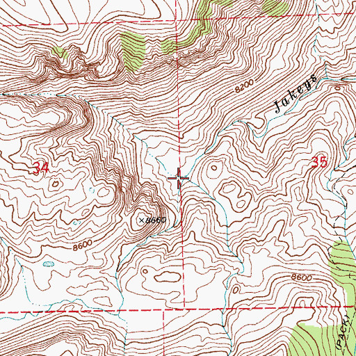 Topographic Map of Soapstone Creek, WY