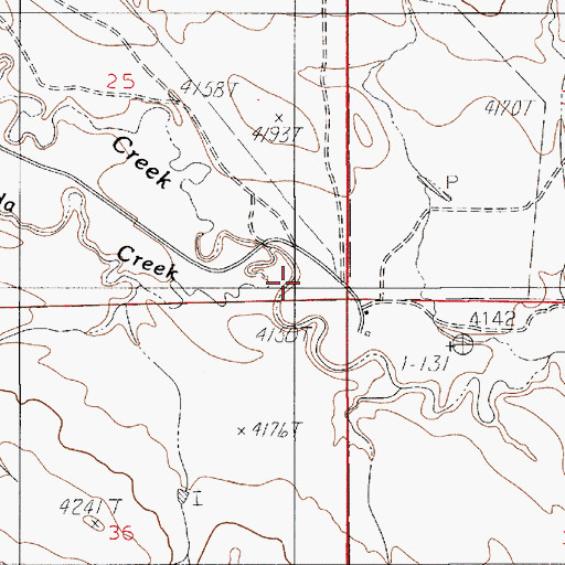 Topographic Map of Soda Creek, WY