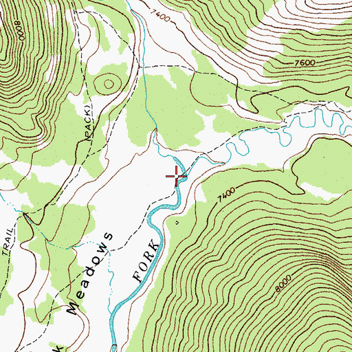 Topographic Map of Soda Fork, WY