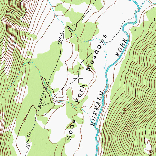 Topographic Map of Soda Fork Meadows, WY