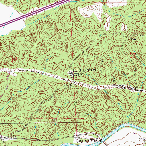 Topographic Map of Old Liberty Cemetery, AL