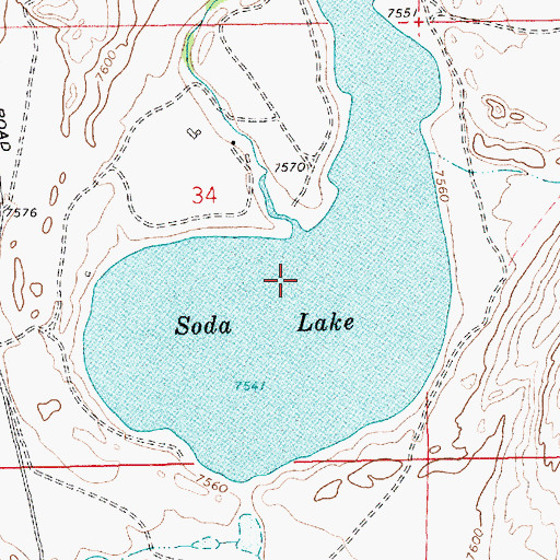 Topographic Map of Soda Lake, WY
