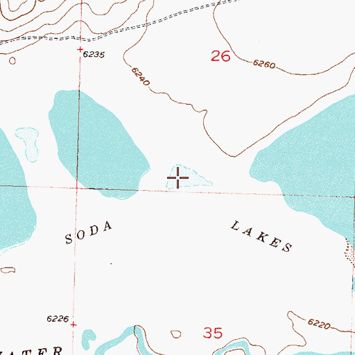 Topographic Map of Soda Lakes, WY