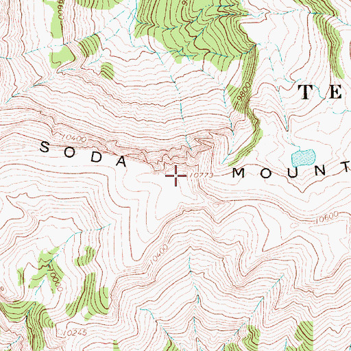 Topographic Map of Soda Mountain, WY