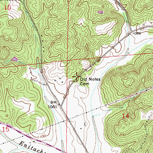 Topographic Map of Old Noles Cemetery, AL