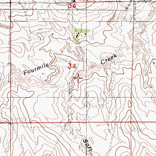 Topographic Map of Soft Water Draw, WY
