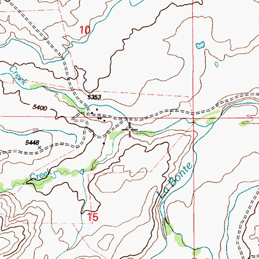 Topographic Map of Softwater Creek, WY