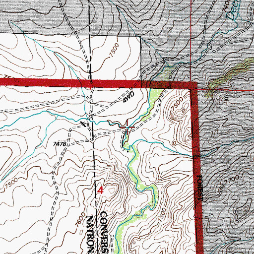 Topographic Map of Soldier Creek, WY