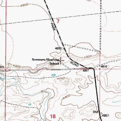 Topographic Map of Sommers-Shockley School, WY
