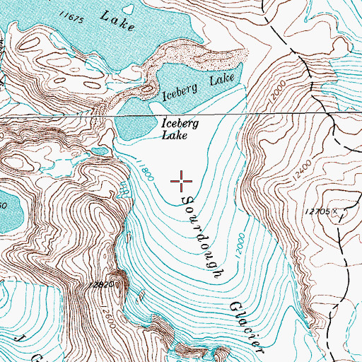 Topographic Map of Sourdough Glacier, WY