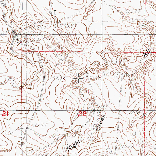 Topographic Map of South All Night Creek, WY