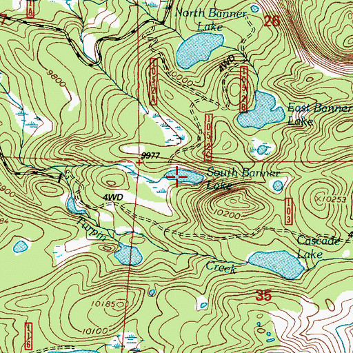 Topographic Map of South Banner Lake, WY